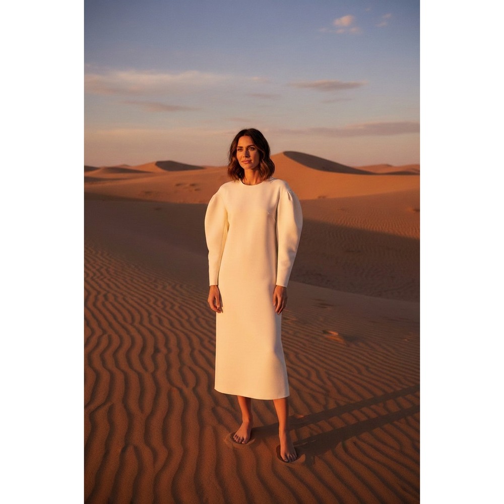 Coveted Tibi Dropped Shoulder Puffer‎ Sleeves Dress Size 2 NWT - Retail $1800